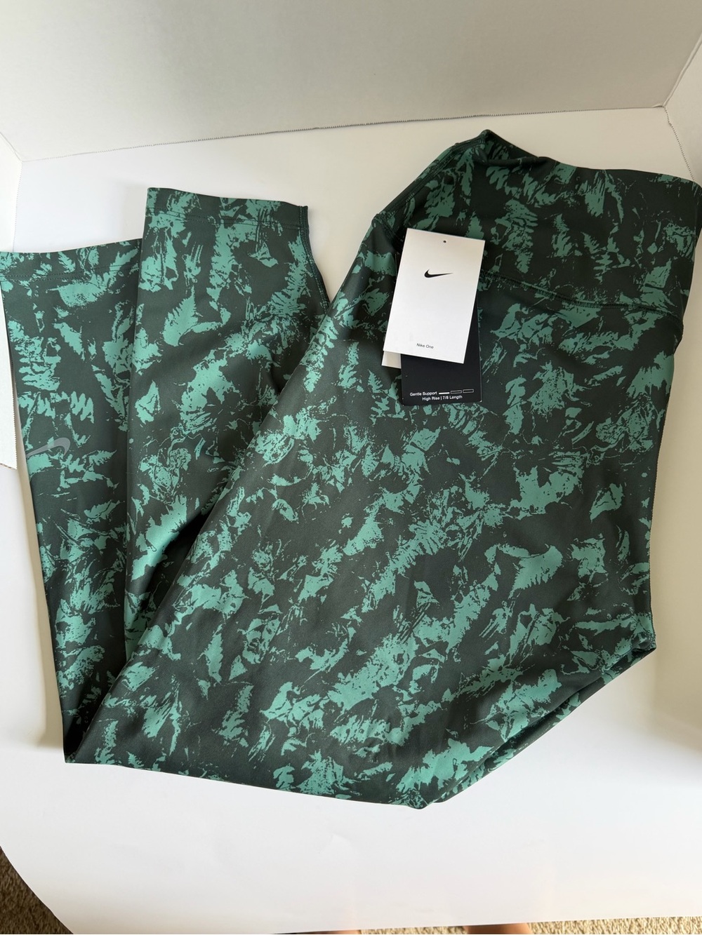 Nike Women's Dark Green Marbled Training Leggings
